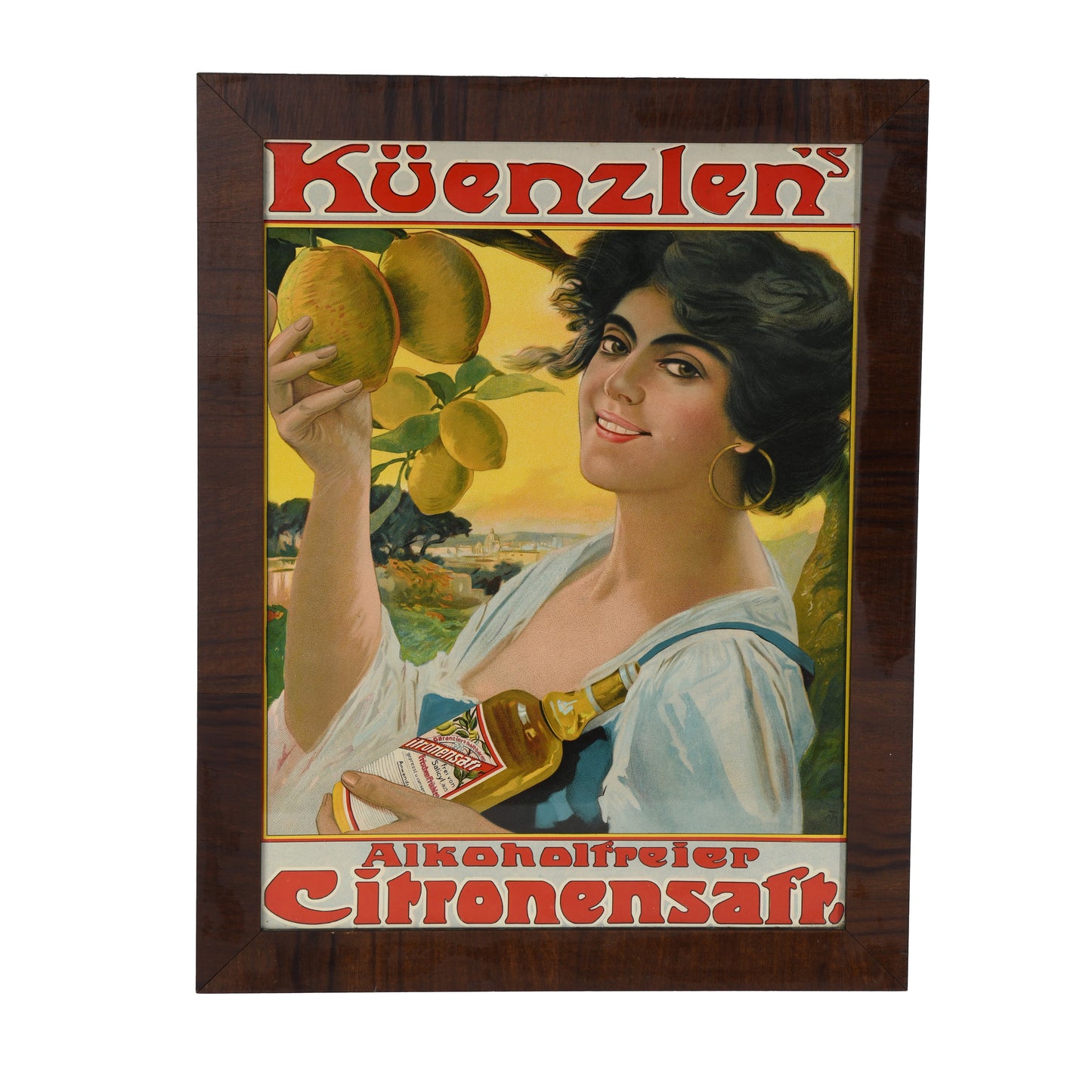 Küenzlen's Citronensaft | Werbe Lithografie um 1930